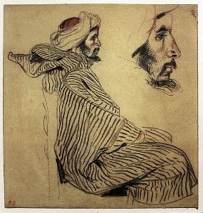 EUGENE DELACROIX-18XX MAROCAIN ASSIS